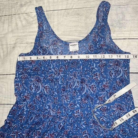 Intimately Free People Blue Flowy Ruffle Tiered Sleeveless Paisley Floral Top S - Picture 6 of 8